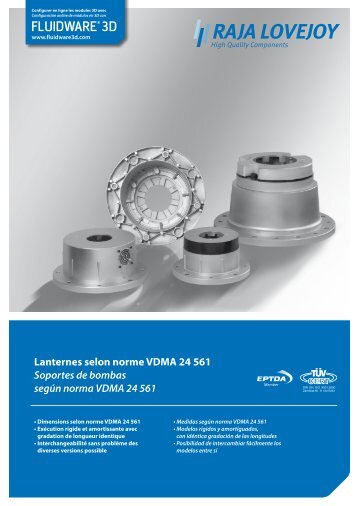 Lanternes selon norme VDMA 24 561 Soportes de ... - RAJA-Lovejoy