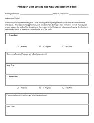 Manager Goal Setting and Goal Assessment Form - Hagerstown ...