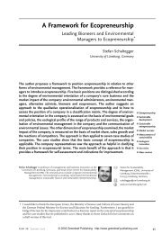 A Framework for Ecopreneurship - GreenProf