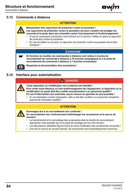 Structure et fonctionnement - EWM Hightec Welding GmbH