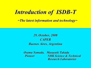 Introduction of ISDB-T - DiBEG