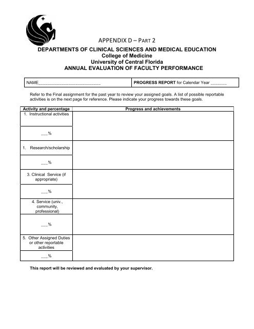 APPENDIX D â€“ P - UCF College of Medicine - University of Central ...