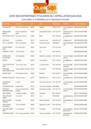 liste des entreprises titulaires de l'appellation qualisol - Espace Info ...