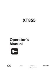 XT855 Operator's Manual - Ditch Witch