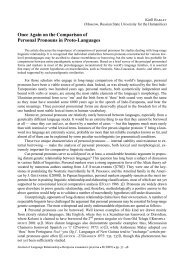 Once Again on the Comparison of Personal Pronouns in Proto ...