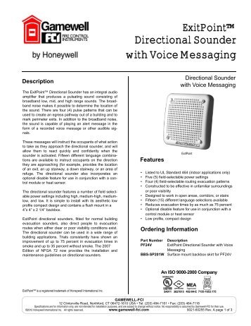 ExitPointâ¢ Directional Sounder with Voice Messaging - Gamewell-FCI