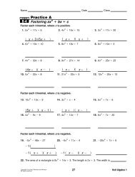 8-4 Practice A Factoring ax