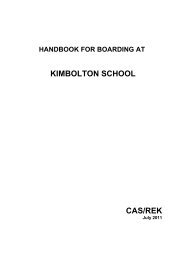 Boarding Handbook - Kimbolton School