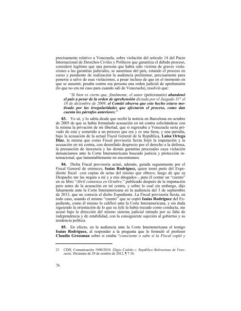 II, 1, 16- LIBRO ARBC vs  VENEZUELA ANTE CIDH  ANALISIS CRITICO 2014