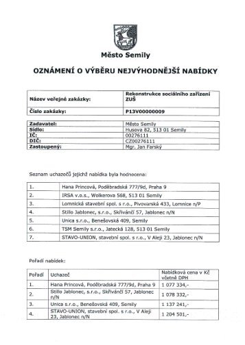 OznÃ¡menÃ­ o vÃ½bÄru (21/06/2013, pdf, 451.84 kB) - Semily