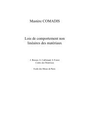 MastÃ¨re COMADIS Lois de comportement non linÃ©aires des matÃ©riaux