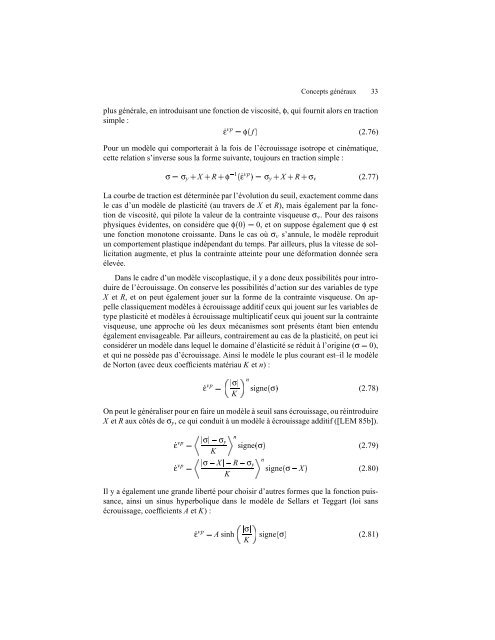 MastÃ¨re COMADIS Lois de comportement non linÃ©aires des matÃ©riaux