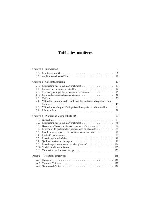 MastÃ¨re COMADIS Lois de comportement non linÃ©aires des matÃ©riaux