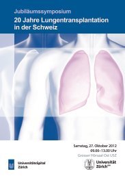 20 Jahre Lungentransplantation in der Schweiz - Fortbildung ...