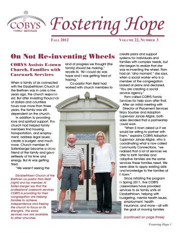 Fall 2012 Fostering Hope Newsletter - COBYS Family Services