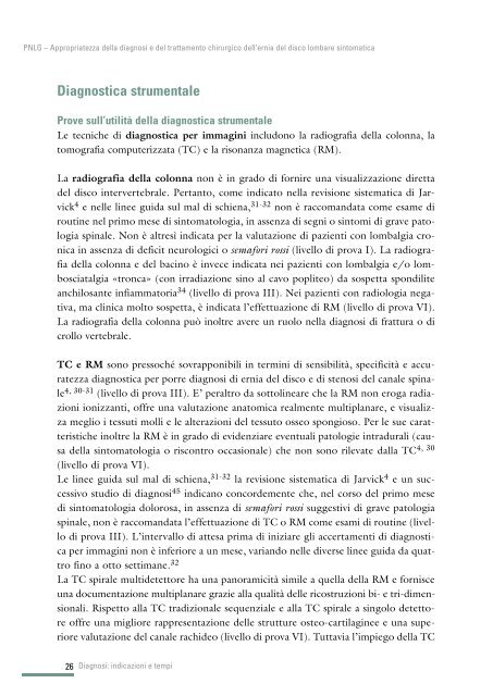 Ernia del disco - Sistema Nazionale Linee Guida