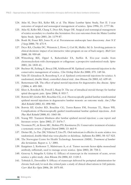 Ernia del disco - Sistema Nazionale Linee Guida