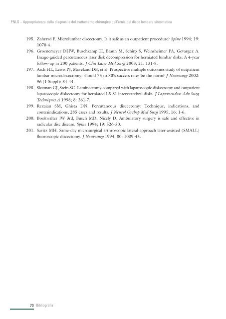 Ernia del disco - Sistema Nazionale Linee Guida