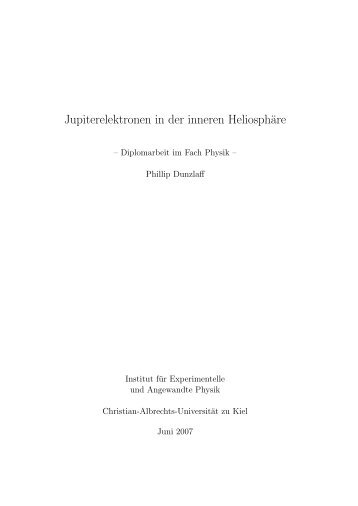 Jupiterelektronen - Institut für Experimentelle und Angewandte ...