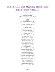 Bishop McDonnell Memorial High School 2013 Reunion Attendees