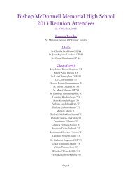 Bishop McDonnell Memorial High School 2013 Reunion Attendees