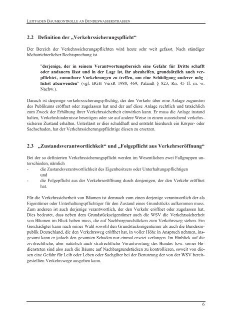 Leitfaden Baumkontrolle an BundeswasserstraÃen - Bundesanstalt ...