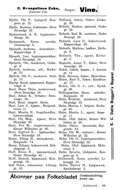 Adressebok for 1911 og 1913 - Romsdal Sogelag