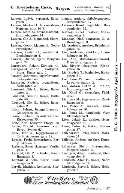 Adressebok for 1911 og 1913 - Romsdal Sogelag