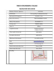 Mandatory Disclosure - Thejus Engineering College