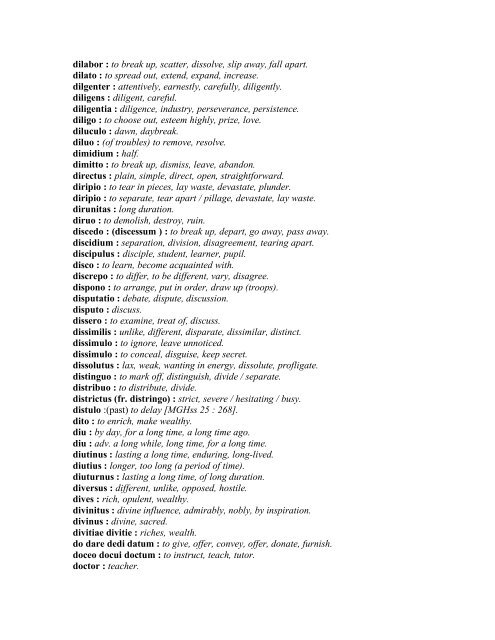 Latin dictionary Main entry ... - D Ank Unlimited