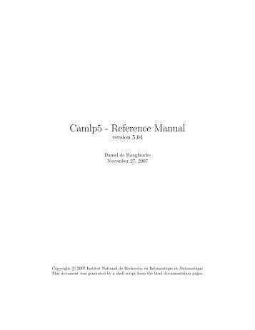 Camlp5 - Reference Manual - Virtual building 8 - Inria