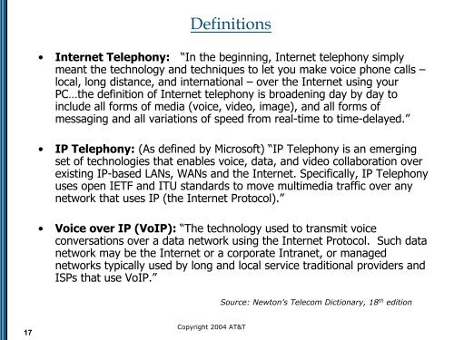 Services over Internet Protocol: Voice is just the beginning… - WITSA