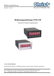 Bedienungsanleitung CPM 138 - Christ-Elektronik