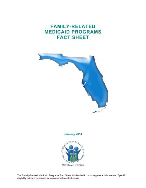 family-related medicaid programs fact sheet - Florida Department of ...