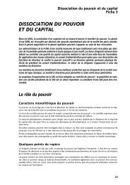 Dissociation du pouvoir et du capital Fiche 3