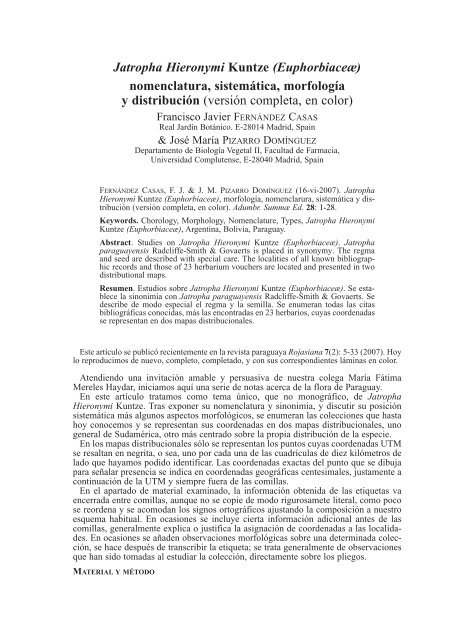 Jatropha Hieronymi Kuntze - Biblioteca digital del Real JardÃ­n ...