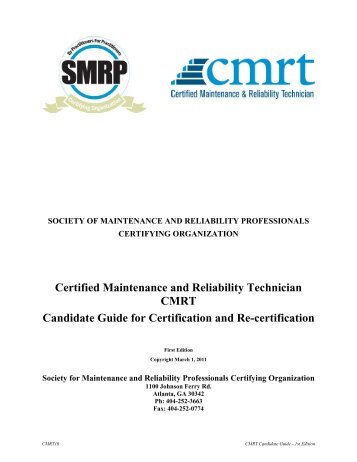 CMRT Study Guide - Society for Maintenance & Reliability ...
