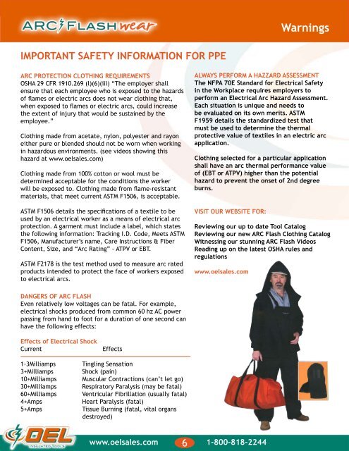 OEL ARC Flash Wear - Dixie Construction Products