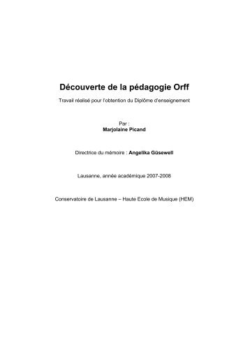 Découverte de la pédagogie Orff - HEMU