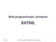 XHTML - Odjel za matematiku