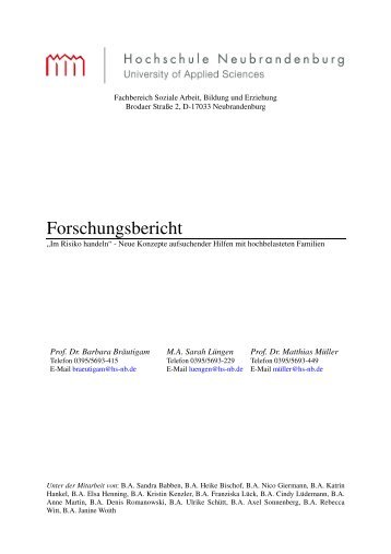 Abschlussbericht (PDF) - userwww.hs-nb.de - Hochschule ...