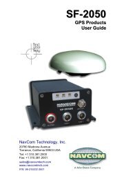 SF-2050 GPS Products User Guide - NavCom Technology Inc.