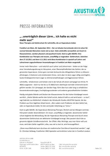 PRESSE-INFORMATION - Gabriele Lux Stiftung