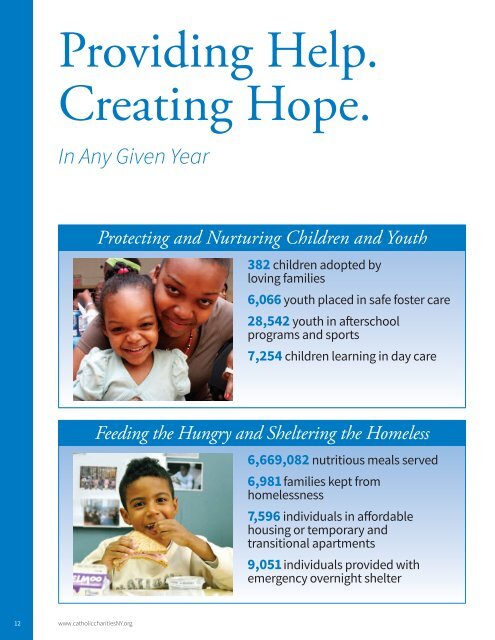 providing help creating hope - Catholic Charities Annual Report