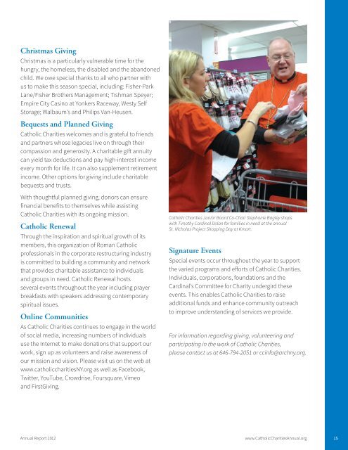 providing help creating hope - Catholic Charities Annual Report