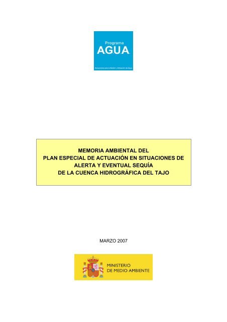 Memoria Ambiental. - ConfederaciÃ³n HidrogrÃ¡fica del Tajo