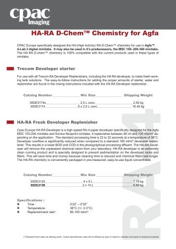 HA-RA D-Chemâ„¢ Chemistry for Agfa - CPAC