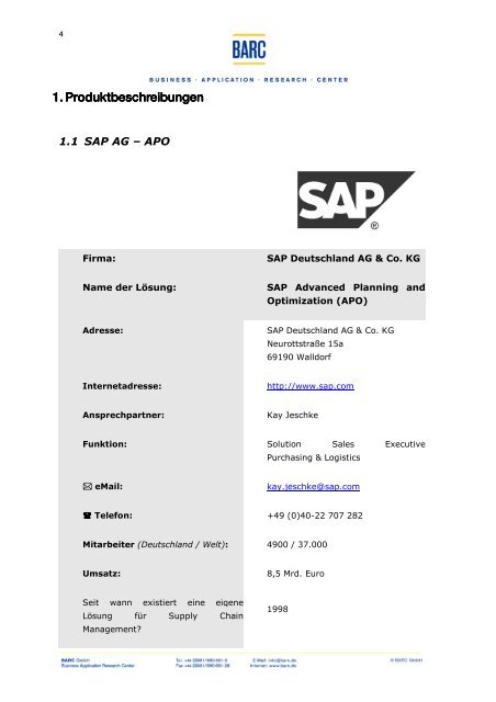 Produktbeschreibung SAP APO_Formatiert