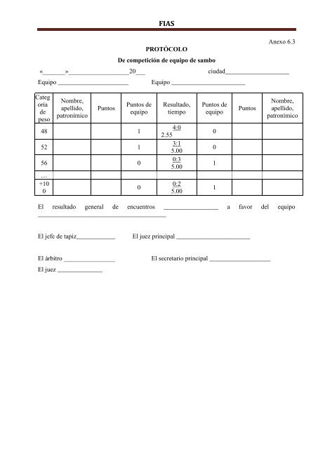 REGLAS INTERNACIONALES DE LUCHA SAMBO (deportivo y ...