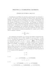 PR´ACTICA 4: CUADRATURA GAUSSIANA Consideramos el ... - MA1